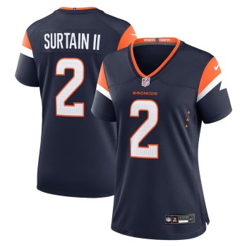 Women's Denver Broncos #2 Patrick Surtain II Navy Mile High Collection Alternate Game Jersey Women's Denver Broncos #2 Patrick Surtain II Navy Mile High Collection Alternate Game Jersey