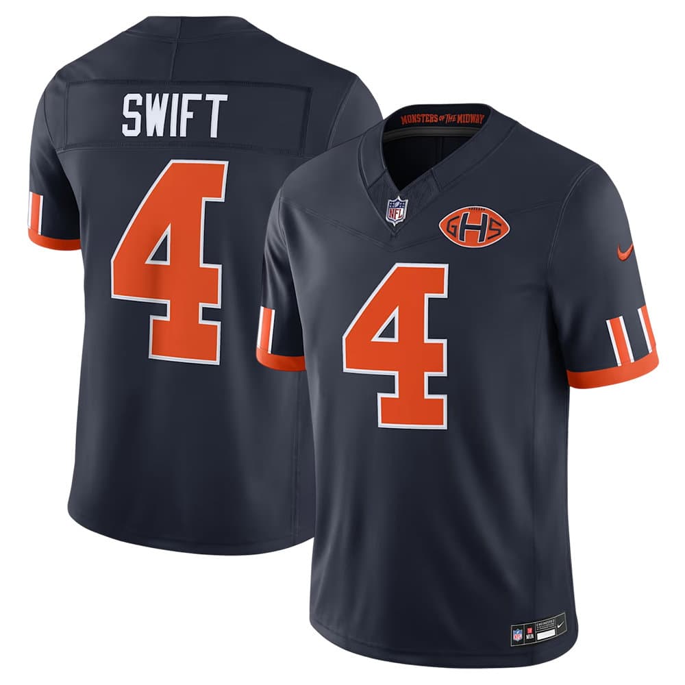 Men's Chicago Bears #4 D'Andre Swift Navy 2026 Rivalries Collection Vapor F.U.S.E. Limited Jersey Men's Chicago Bears #4 D'Andre Swift Navy 2026 Rivalries Collection Vapor F.U.S.E. Limited Jersey