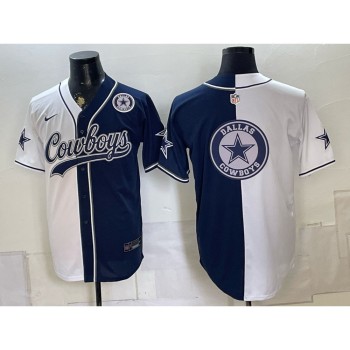 Youth Dallas Cowboys Navy Split Cool Base Stitched Baseball Jersey Youth Dallas Cowboys Navy Split Cool Base Stitched Baseball Jersey