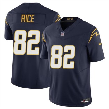Men's Los Angeles Chargers #82 Brenden Rice Navy 2024 Draft F.U.S.E Vapor Limited Stitched Football Jersey Men's Los Angeles Chargers #82 Brenden Rice Navy 2024 Draft F.U.S.E Vapor Limited Stitched Football Jersey