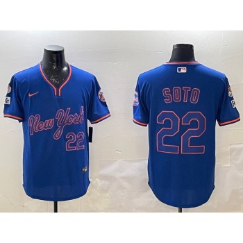 Men's New York Mets #22 Juan Soto Royal 2025 Spring Training Stitched Baseball Jersey Men's New York Mets #22 Juan Soto Royal 2025 Spring Training Stitched Baseball Jersey