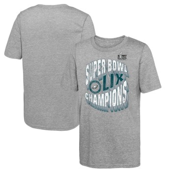 Youth Philadelphia Eagles  Heather Gray Super Bowl LIX Champions Historic Win Tri-Blend T-Shirt Youth Philadelphia Eagles  Heather Gray Super Bowl LIX Champions Historic Win Tri-Blend T-Shirt