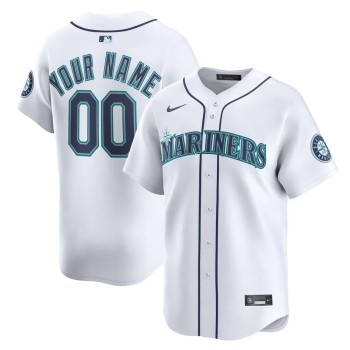 Men's Seattle Mariners Nike White Home Limited Custom Jersey Men's Seattle Mariners Nike White Home Limited Custom Jersey