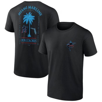 Men's Miami Marlins Black Bring It Our Colores T-Shirt Men's Miami Marlins Black Bring It Our Colores T-Shirt
