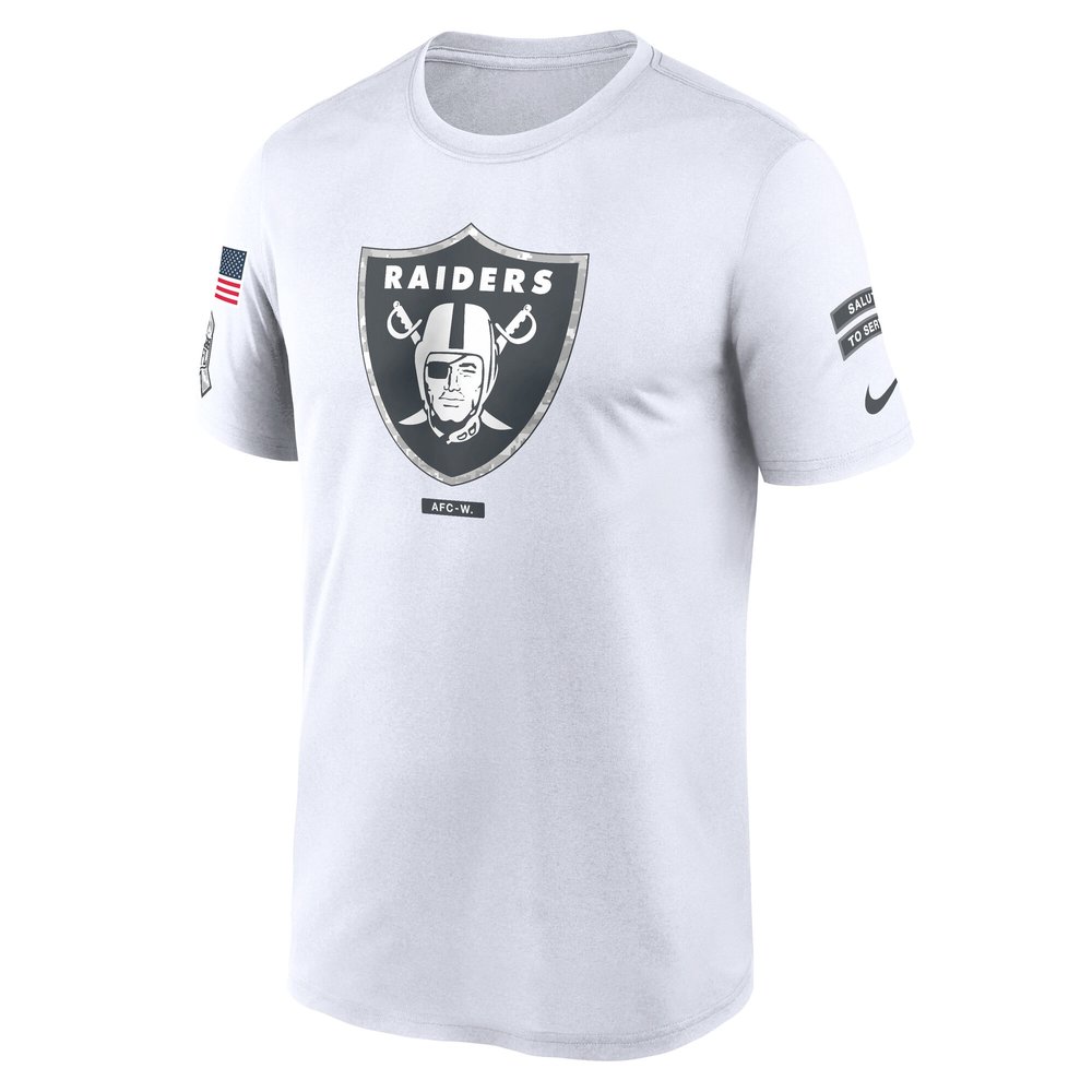 Men's Las Vegas Raiders White 2024 Salute To Service Legend Performance T-Shirt