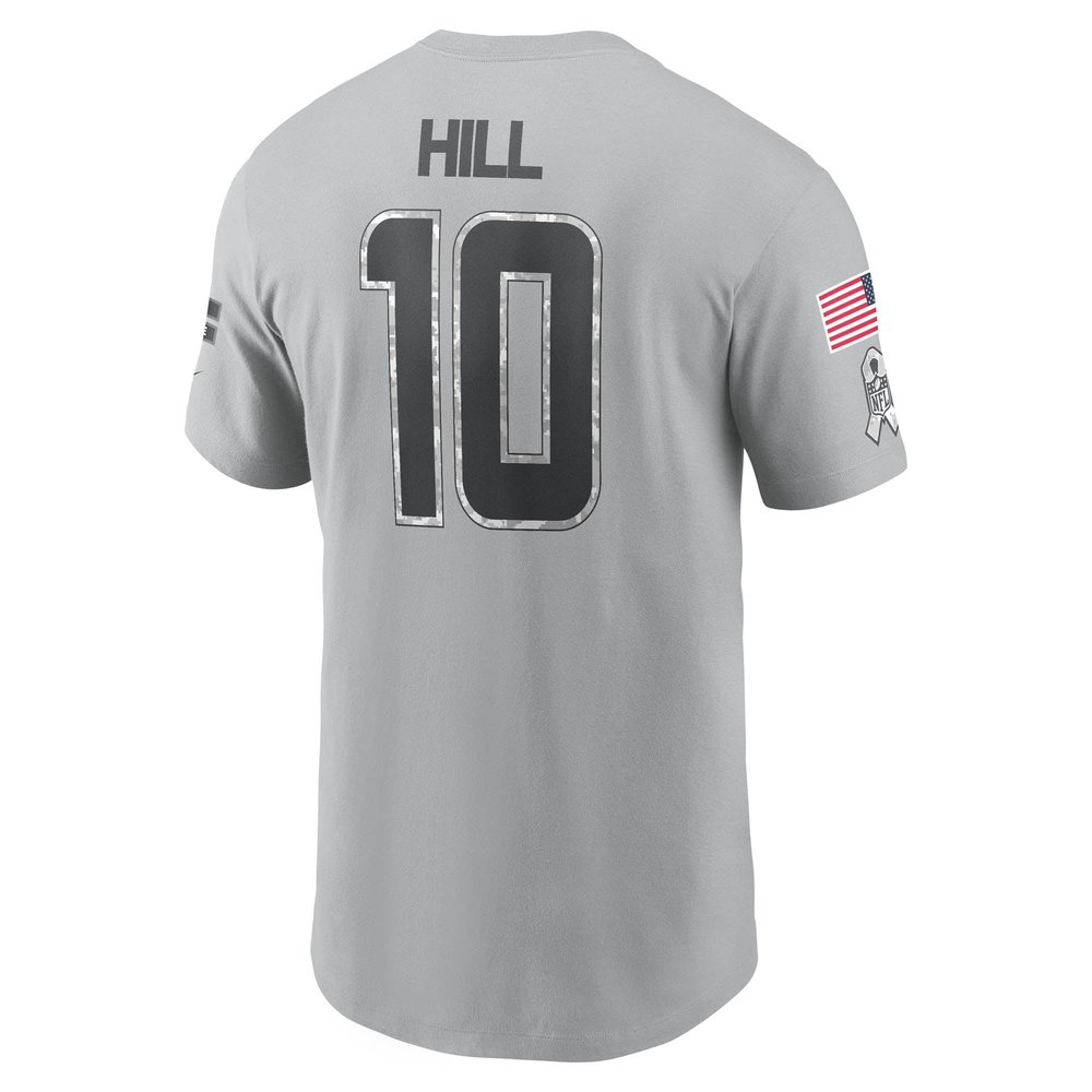 Men's Miami Dolphins Tyreek Hill Gray 2024 Salute To Service Name & Number T-Shirt Men's Miami Dolphins Tyreek Hill Gray 2024 Salute To Service Name & Number T-Shirt