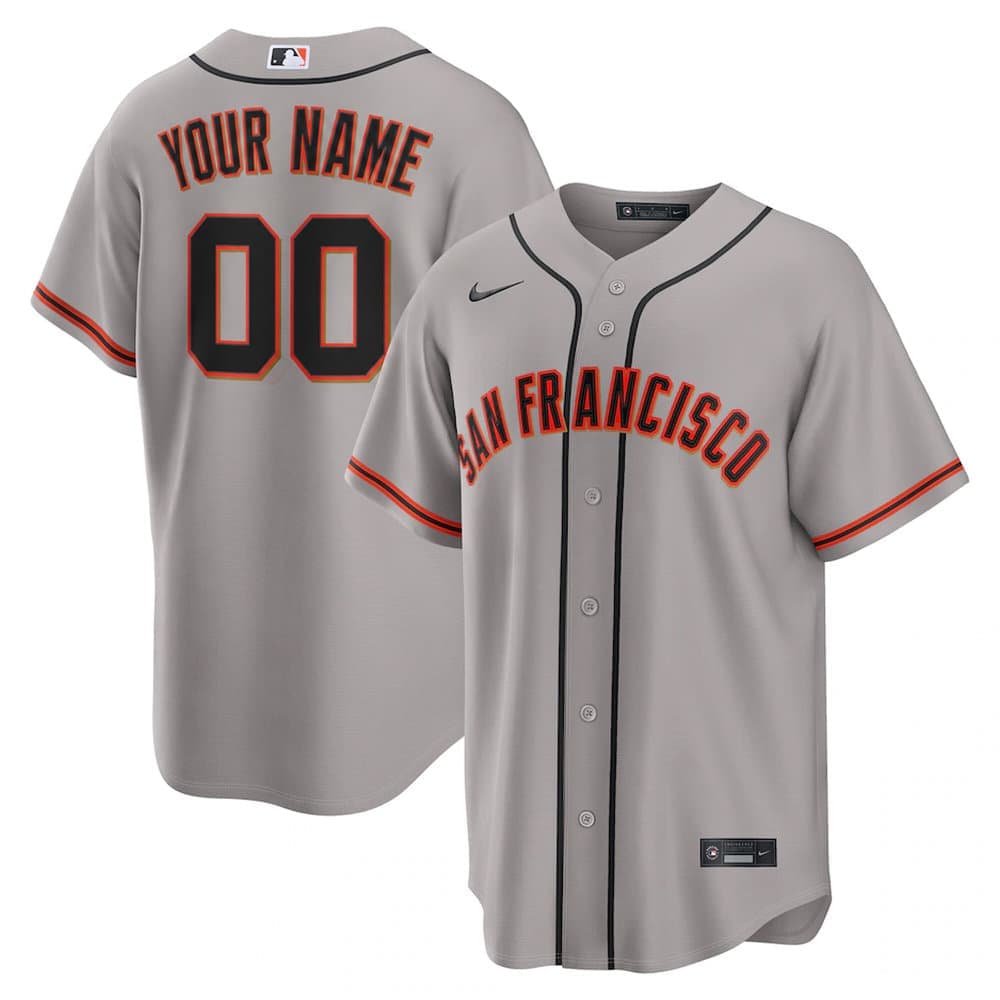 Men's San Francisco Giants Grey Stitched Baseball Custom Jersey Men's San Francisco Giants Grey Stitched Baseball Custom Jersey