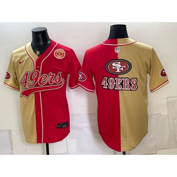Youth San Francisco 49ers Red Split Cool Base Stitched Baseball Jersey