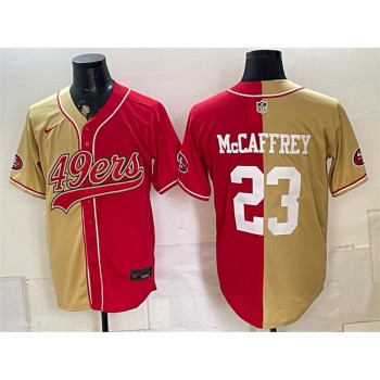 Youth San Francisco 49ers #23 Christian McCaffrey Red Split Stitched Jersey