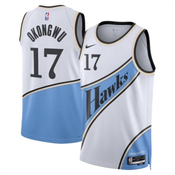 Men's Atlanta Hawks #17 Onyeka Okongwu White 2024/25 City Edition Stitched Jersey