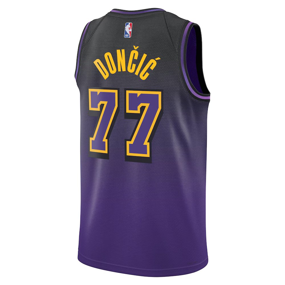 Unisex Los Angeles Lakers #77 Luka Doncic Purple Swingman City Edition Jersey