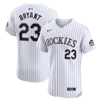 Men's Colorado Rockies #23 Kris Bryant Nike White Home Elite Jersey Men's Colorado Rockies #23 Kris Bryant Nike White Home Elite Jersey