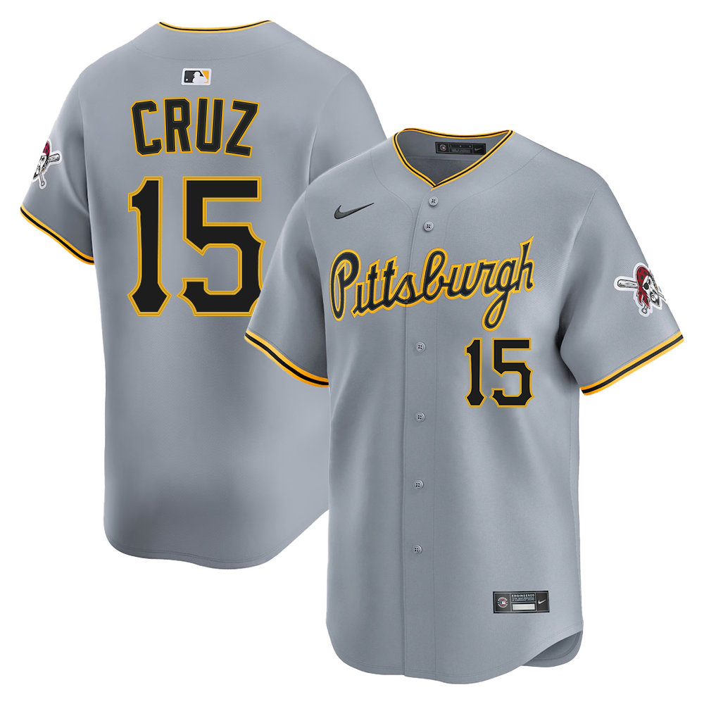 Men's Pittsburgh Pirates #15 Oneil Cruz Nike Gray Road Limited Jersey Men's Pittsburgh Pirates #15 Oneil Cruz Nike Gray Road Limited Jersey