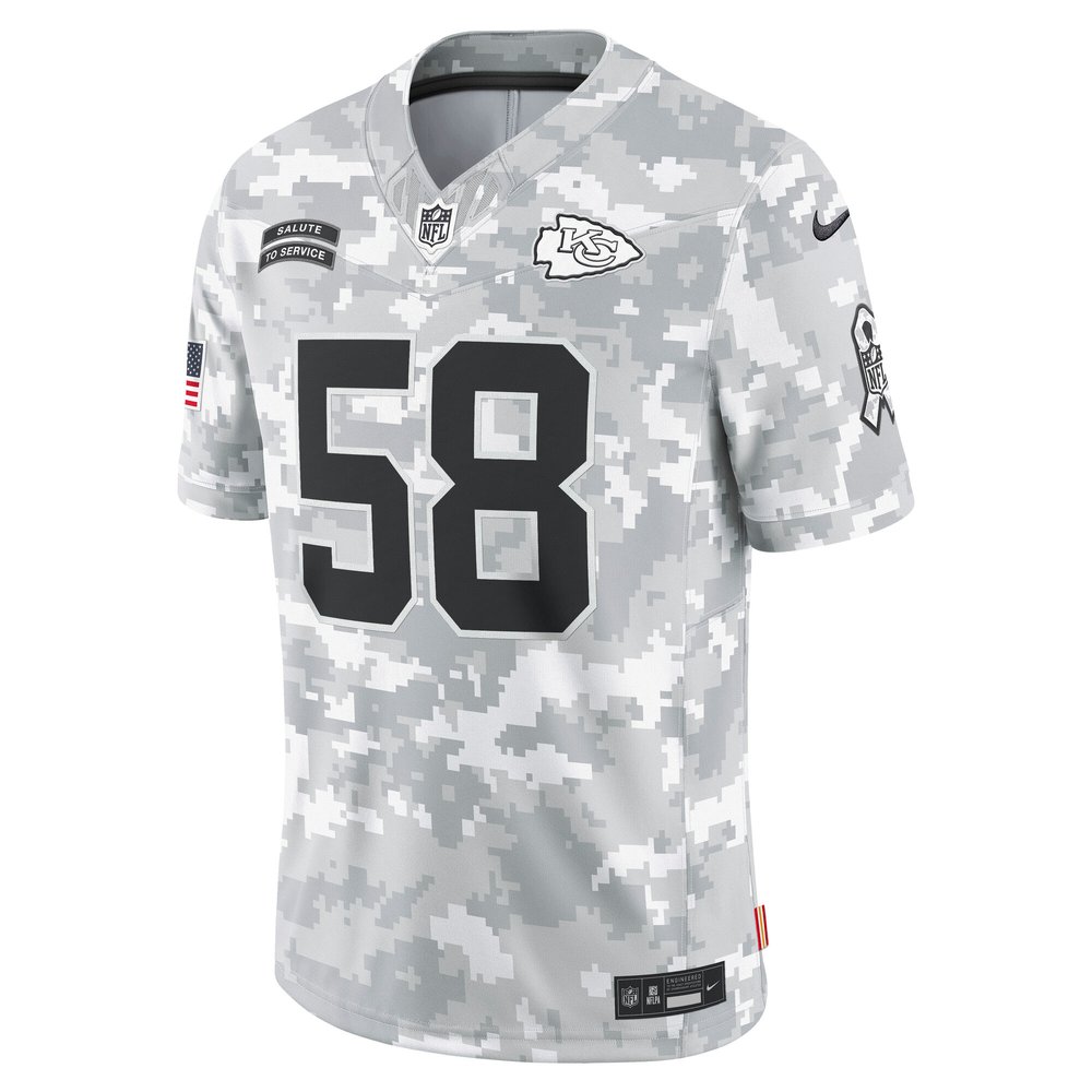 Men's Kansas City Chiefs Derrick Thomas Arctic Camo 2024 Salute to Service Retired Player Limited Jersey