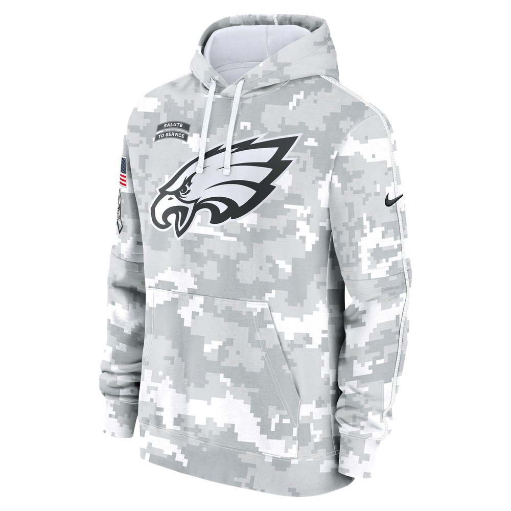 Men's Philadelphia Eagles Arctic Camo 2024 Salute To Service Big & Tall Club Fleece Pullover Hoodie