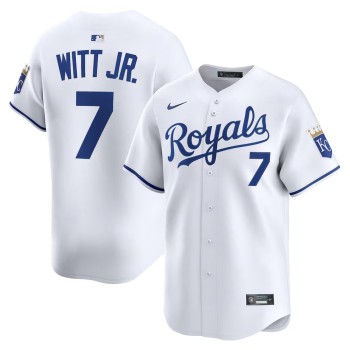 Men's Kansas City Royals #7 Bobby Witt Jr. Nike White Alternate Limited Player Jersey Men's Kansas City Royals #7 Bobby Witt Jr. Nike White Alternate Limited Player Jersey