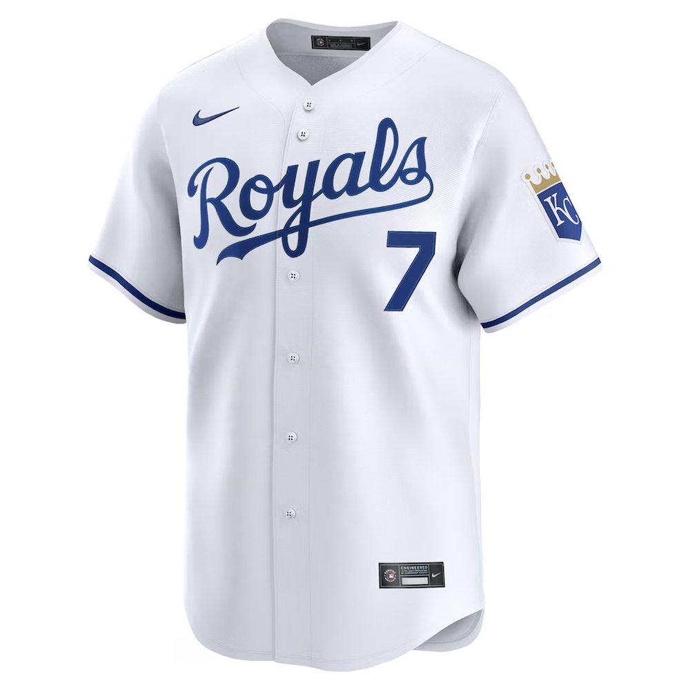 Men's Kansas City Royals #7 Bobby Witt Jr. Nike White Alternate Limited Player Jersey