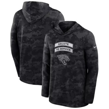 Men's Jacksonville Jaguars Black 2026 Salute to Service Sideline Lightweight Dri-FIT Long Sleeve Top Hoodie Men's Jacksonville Jaguars Black 2026 Salute to Service Sideline Lightweight Dri-FIT Long Sleeve Top Hoodie