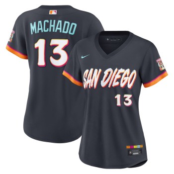 Women's San Diego Padres #13 Manny Machado Nike Obsidian 2026 City Connect Stadium Jersey Women's San Diego Padres #13 Manny Machado Nike Obsidian 2026 City Connect Stadium Jersey