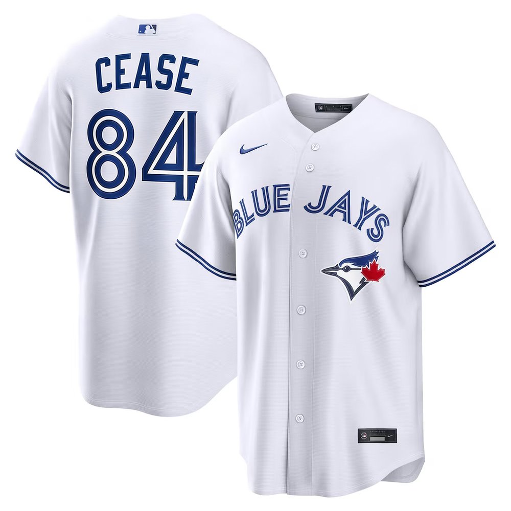 Men's Toronto Blue Jays #84 Dylan Cease White Cool Base Stitched Jersey Men's Toronto Blue Jays #84 Dylan Cease White Cool Base Stitched Jersey