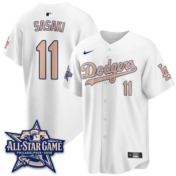 Men's Los Angeles Dodgers #11 Roki Sasaki White 2026 MLB All-Star Jersey Men's Los Angeles Dodgers #11 Roki Sasaki White 2026 MLB All-Star Jersey