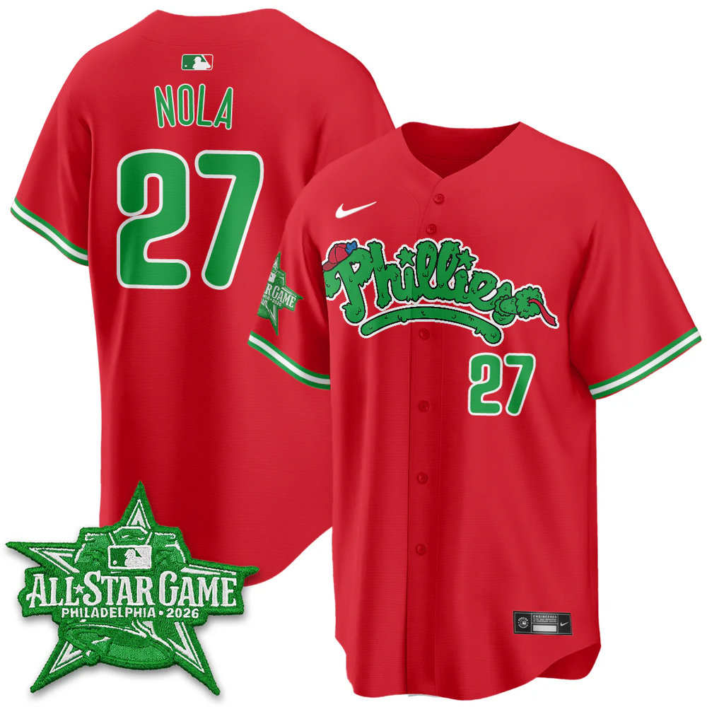 Youth Philadelphia Phillies #27 Aaron Nola Red 2026 MLB All-Star Jersey Youth Philadelphia Phillies #27 Aaron Nola Red 2026 MLB All-Star Jersey