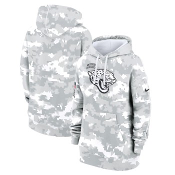 Women's Jacksonville Jaguars Arctic Camo 2024 Salute To Service Club Fleece Pullover Hoodie Women's Jacksonville Jaguars Arctic Camo 2024 Salute To Service Club Fleece Pullover Hoodie