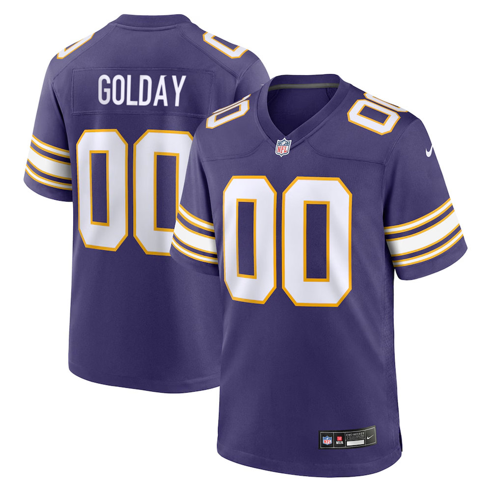 Men's Minnesota Vikings Jake Golday Purple 2026 NFL Draft Game Jersey Men's Minnesota Vikings Jake Golday Purple 2026 NFL Draft Game Jersey