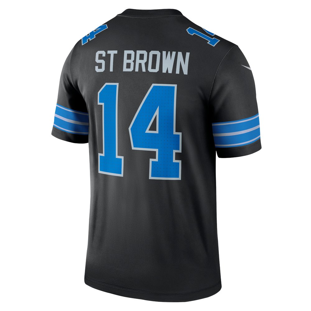 Men's Detroit Lions #14 Amon-Ra St. Brown Black Legend Jersey