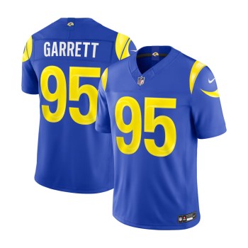 Men's Los Angeles Rams #95 Myles Garrett Navy Vapor F.U.S.E. Limited Jersey Men's Los Angeles Rams #95 Myles Garrett Navy Vapor F.U.S.E. Limited Jersey