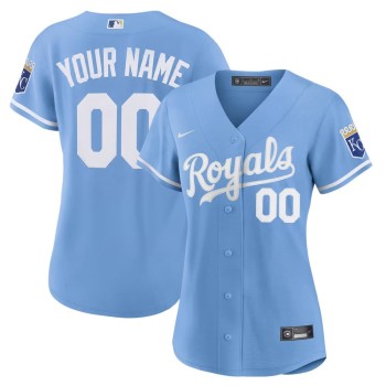 Women's Kansas City Royals Nike Light Blue Alternate Limited Custom Jersey Women's Kansas City Royals Nike Light Blue Alternate Limited Custom Jersey