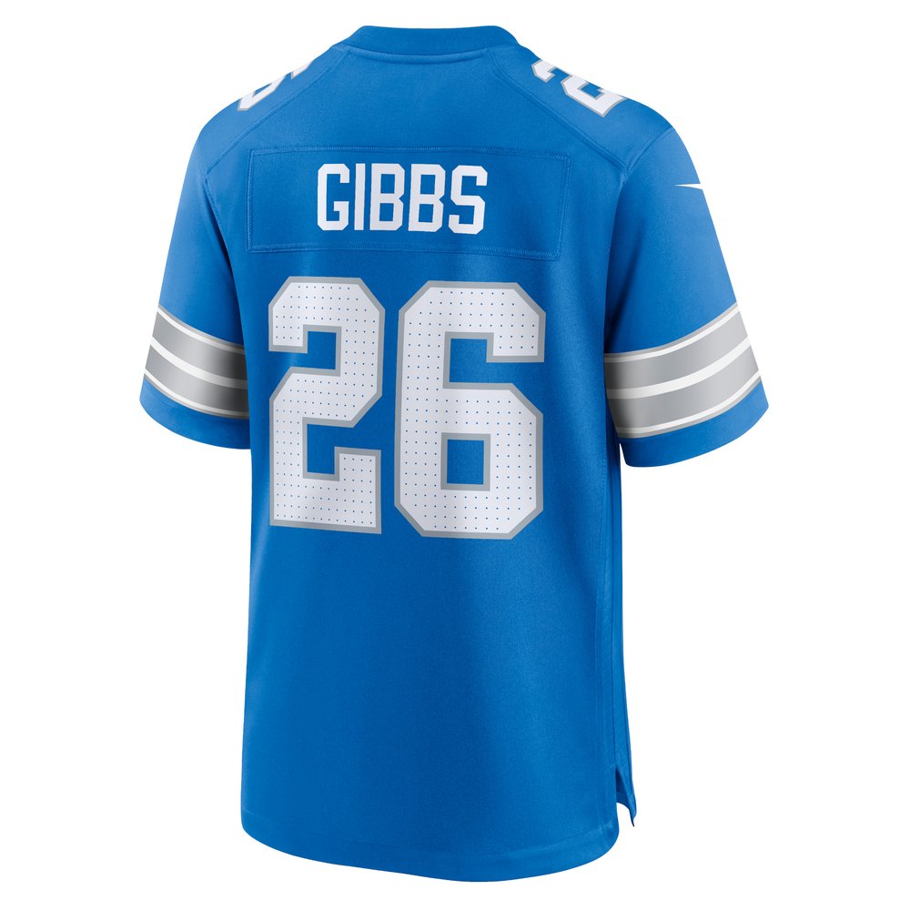 Men's Detroit Lions #26 Jahmyr Gibbs Blue Game Jersey