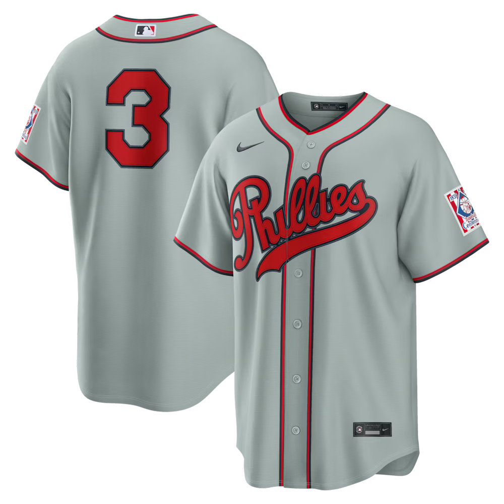 Men's Philadelphia Phillies #3 Bryce Harper Nike Gray 2026 Field of Dreams Stadium Jersey Men's Philadelphia Phillies #3 Bryce Harper Nike Gray 2026 Field of Dreams Stadium Jersey