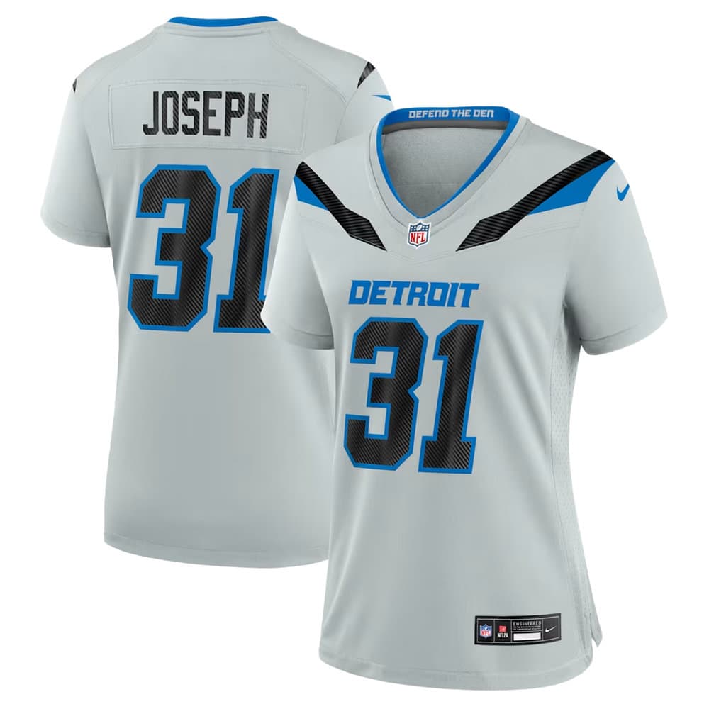 Women's Detroit Lions #31 Kerby Joseph Grey 2026 Rivalries Collection Game Jersey Women's Detroit Lions #31 Kerby Joseph Grey 2026 Rivalries Collection Game Jersey
