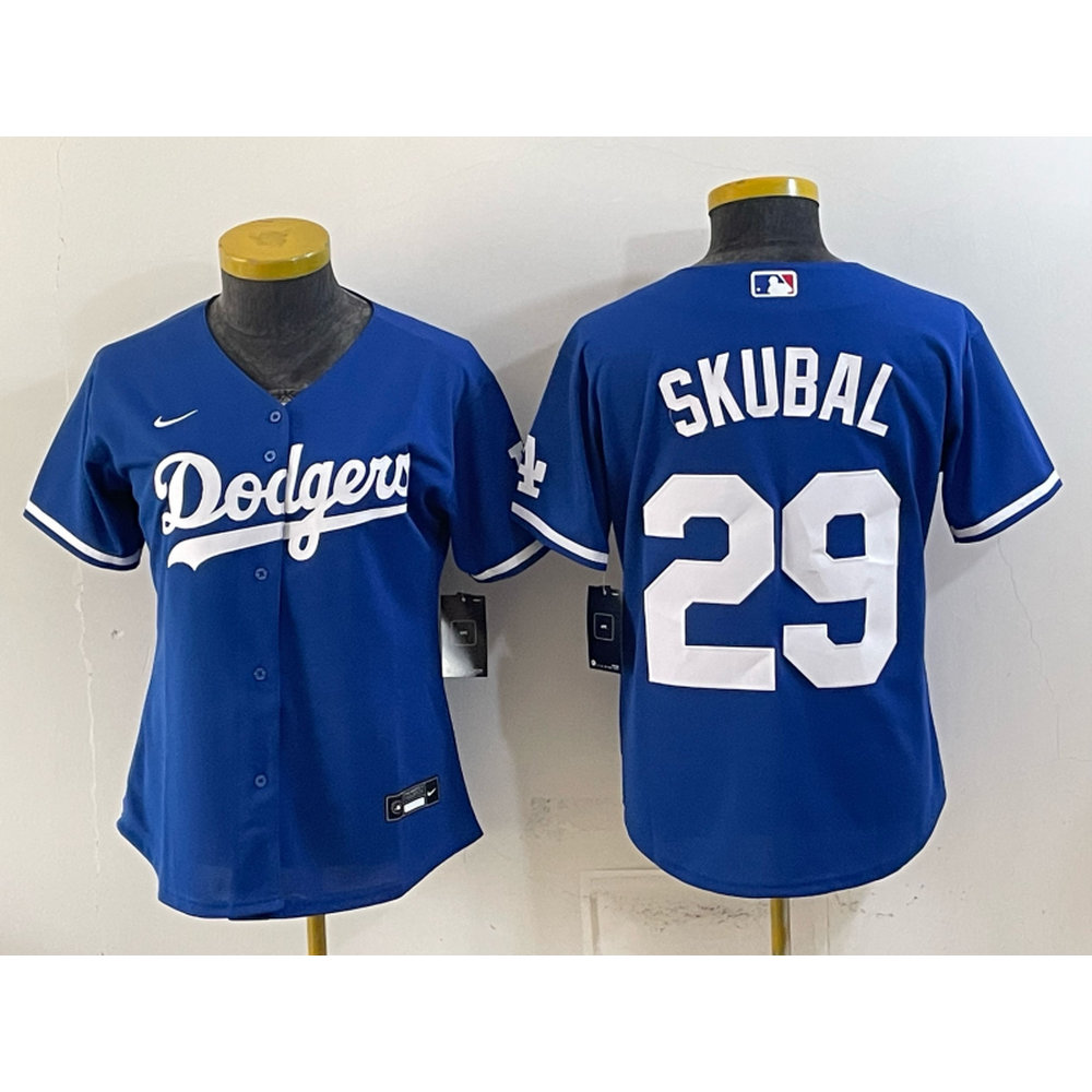 Women's Los Angeles Dodgers #29 Tarik Skubal Royal Cool Base Stitched Baseball Jersey Women's Los Angeles Dodgers #29 Tarik Skubal Royal Cool Base Stitched Baseball Jersey