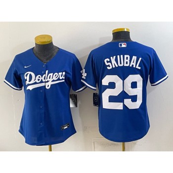 Women's Los Angeles Dodgers #29 Tarik Skubal Royal Cool Base Stitched Baseball Jersey Women's Los Angeles Dodgers #29 Tarik Skubal Royal Cool Base Stitched Baseball Jersey