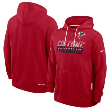 Men's Atlanta Falcons Red Sideline Standard Issue Top Prospect Dri-FIT Hoodie Men's Atlanta Falcons Red Sideline Standard Issue Top Prospect Dri-FIT Hoodie