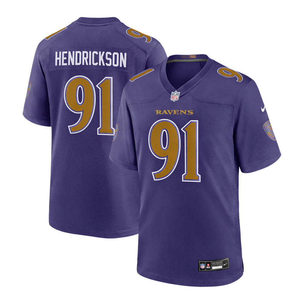 Men's Baltimore Ravens #91 Trey Hendrickson Nike Purple Alternate Game Jersey Men's Baltimore Ravens #91 Trey Hendrickson Nike Purple Alternate Game Jersey