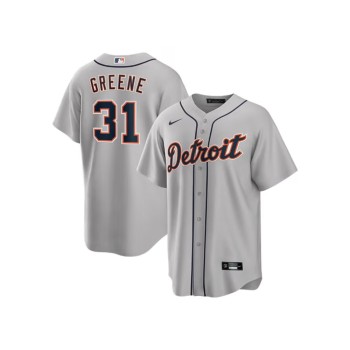 Men's Detroit Tigers #31 Riley Greene Nike Gray Home Replica Jersey Men's Detroit Tigers #31 Riley Greene Nike Gray Home Replica Jersey