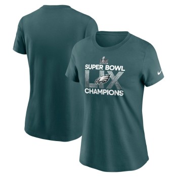 Women's Philadelphia Eagles  Midnight Green Super Bowl LIX Champions T-Shirt Women's Philadelphia Eagles  Midnight Green Super Bowl LIX Champions T-Shirt