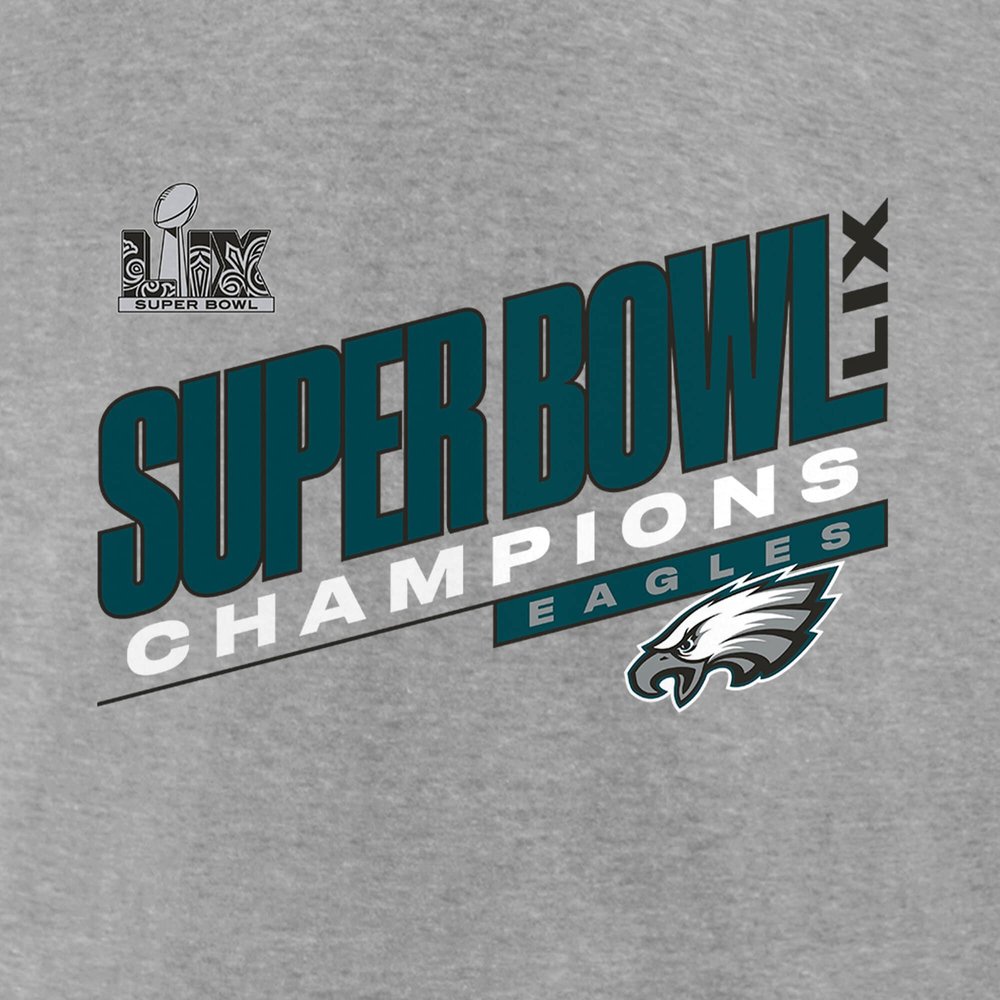 Men's Philadelphia Eagles Heather Gray Super Bowl LIX Champions Counting Points Score T-Shirt Men's Philadelphia Eagles Heather Gray Super Bowl LIX Champions Counting Points Score T-Shirt