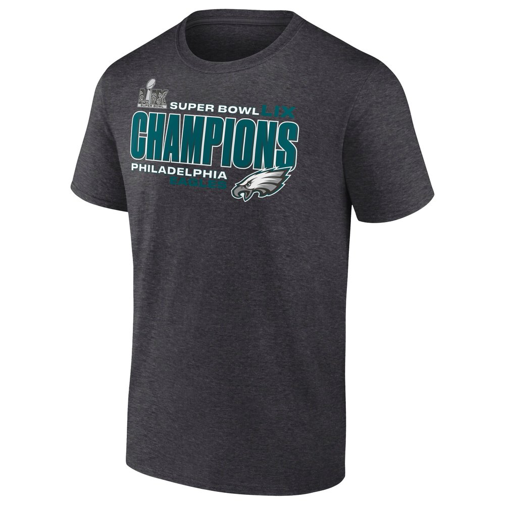 Men's Philadelphia Eagles Heather Charcoal Super Bowl LIX Champions Big & Tall Under The Lights T-Shirt Men's Philadelphia Eagles Heather Charcoal Super Bowl LIX Champions Big & Tall Under The Lights T-Shirt