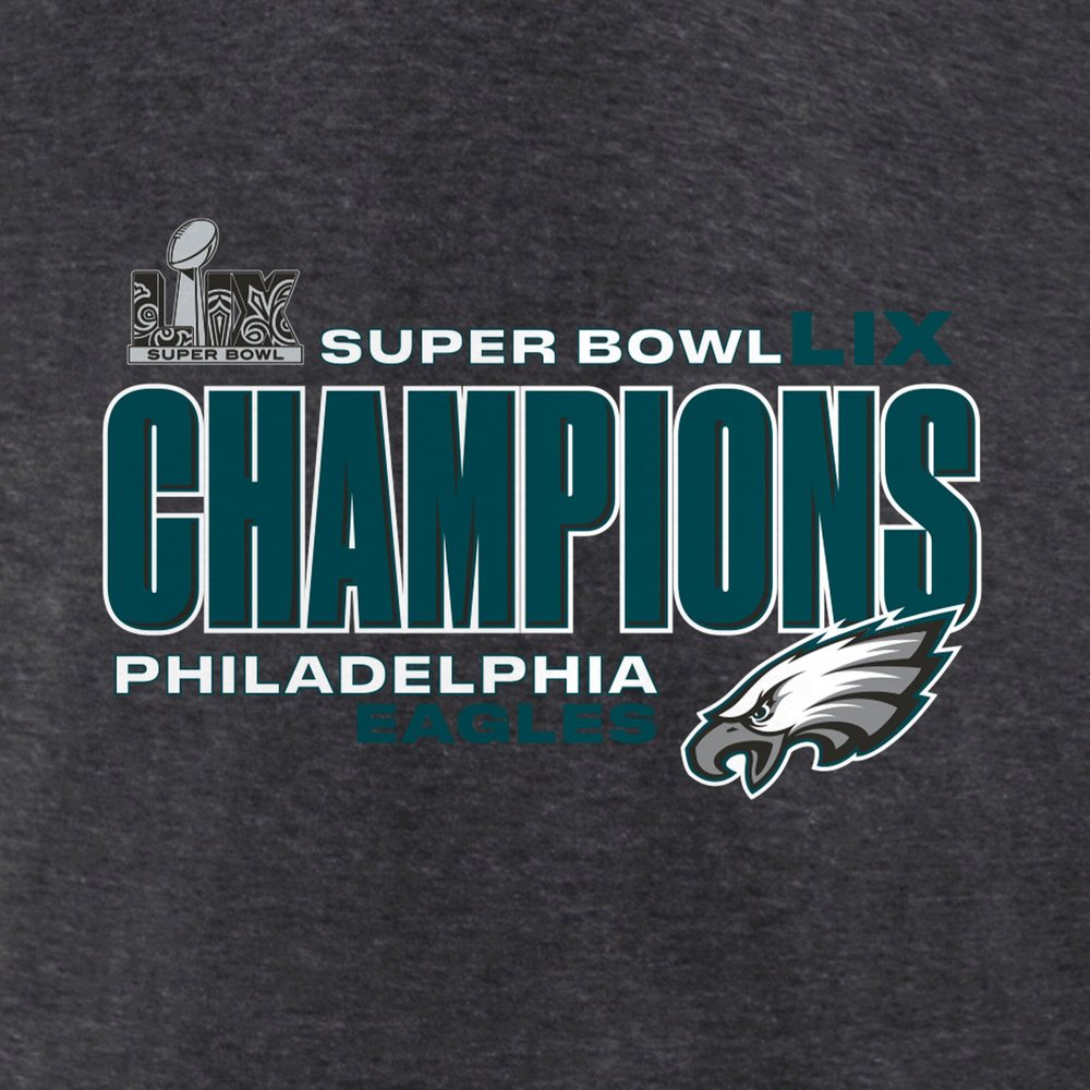 Men's Philadelphia Eagles Heather Charcoal Super Bowl LIX Champions Big & Tall Under The Lights T-Shirt Men's Philadelphia Eagles Heather Charcoal Super Bowl LIX Champions Big & Tall Under The Lights T-Shirt