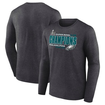 Men's Philadelphia Eagles Heather Charcoal Super Bowl LIX Champions Big & Tall Under The Lights Long Sleeve T-Shirt Men's Philadelphia Eagles Heather Charcoal Super Bowl LIX Champions Big & Tall Under The Lights Long Sleeve T-Shirt