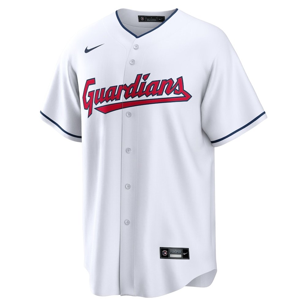 Men's Cleveland Guardians #38 Steven Kwan Nike White Home Replica Jersey Men's Cleveland Guardians #38 Steven Kwan Nike White Home Replica Jersey