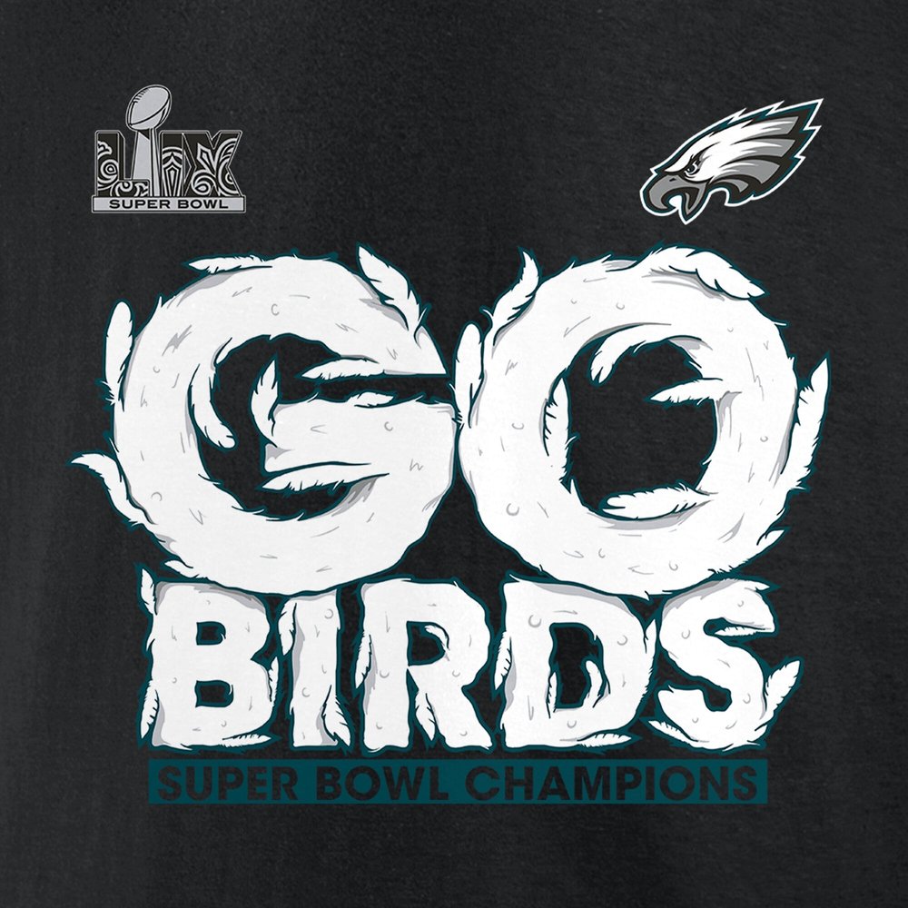 Men's Philadelphia Eagles Black Super Bowl LIX Champions Big & Tall Go Birds Long Sleeve T-Shirt Men's Philadelphia Eagles Black Super Bowl LIX Champions Big & Tall Go Birds Long Sleeve T-Shirt