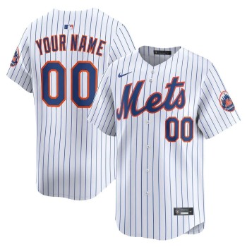 Men's New York Mets White Home Limited Custom Jersey