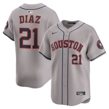 Men's Houston Astros #21 Yainer Diaz Nike Gray Home Replica Jersey Men's Houston Astros #21 Yainer Diaz Nike Gray Home Replica Jersey