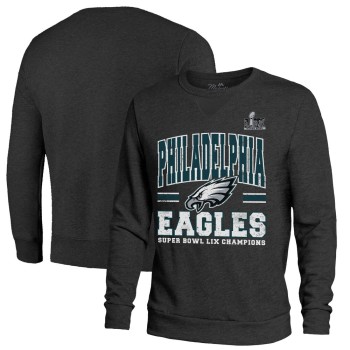 Men's Philadelphia Eagles Threads Black Super Bowl LIX Champions Big Chalk Stripe Tri-Blend Fleece Sweatshirt Men's Philadelphia Eagles Threads Black Super Bowl LIX Champions Big Chalk Stripe Tri-Blend Fleece Sweatshirt