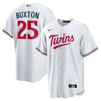 Men's Minnesota Twins #25 Byron Buxton White Home Replica Jersey Men's Minnesota Twins #25 Byron Buxton White Home Replica Jersey